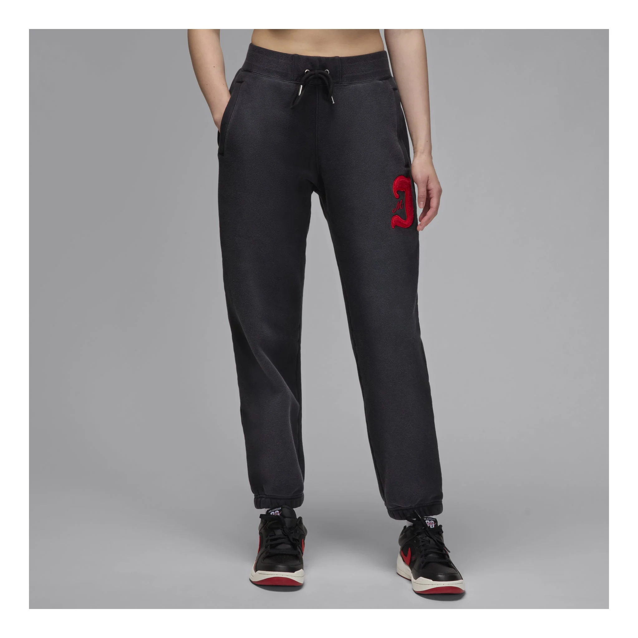 (WMNS) Air Jordan Flight Fleece Pants Asia Sizing 'Black' FV7069-010 - 1