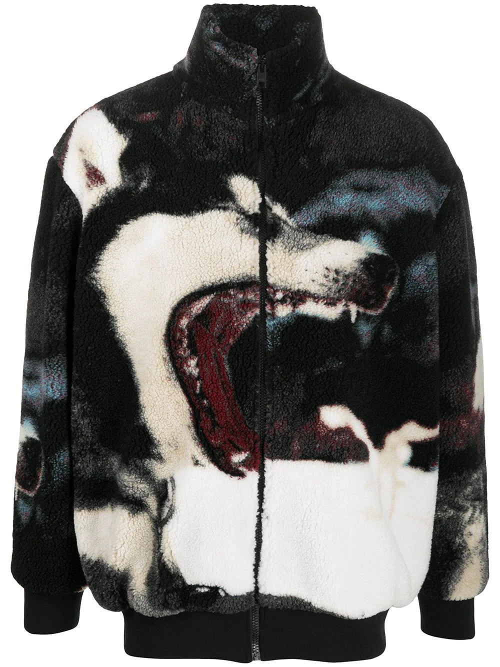 marbled fleece jacket - 1