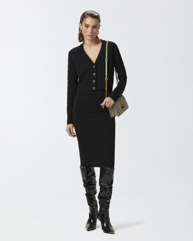 MONOGRAM V-NECK CROPPED CARDIGAN 3