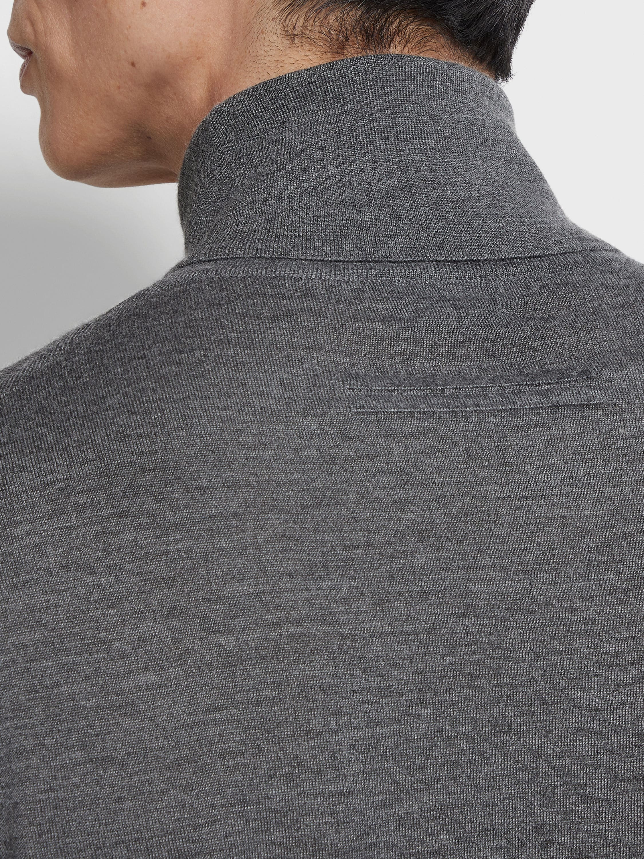 GREY MÉLANGE CASHSETA TURTLENECK - 2