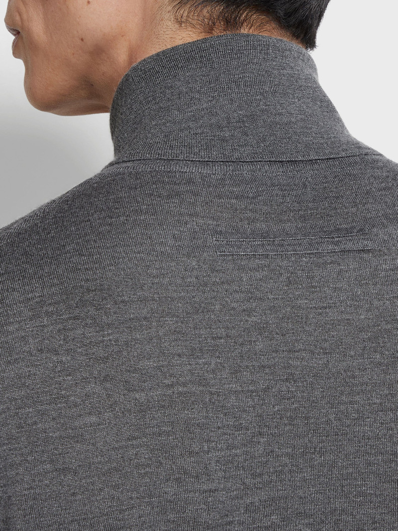 ZEGNA GREY MÉLANGE CASHSETA TURTLENECK outlook