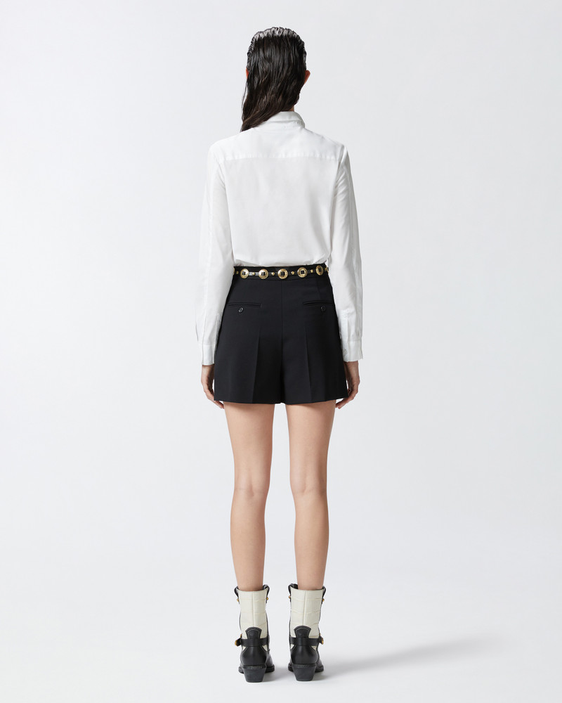TAILORED WOOL TWILL SHORTS WITH CREASE DETAIL 4