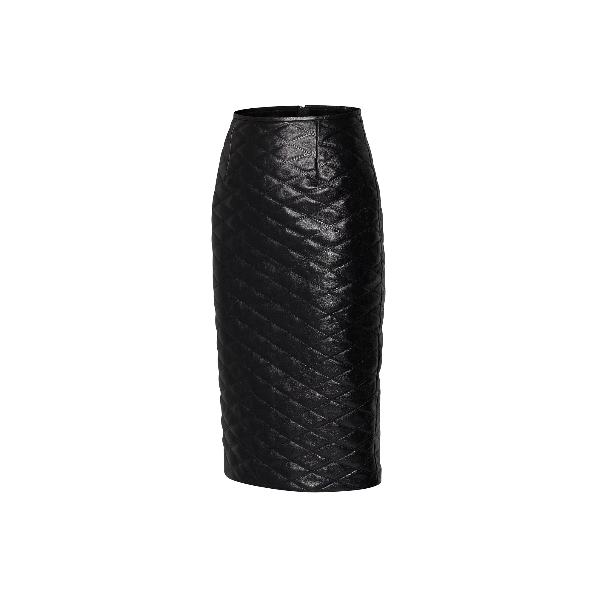 Malletage Leather Pencil Skirt - 2
