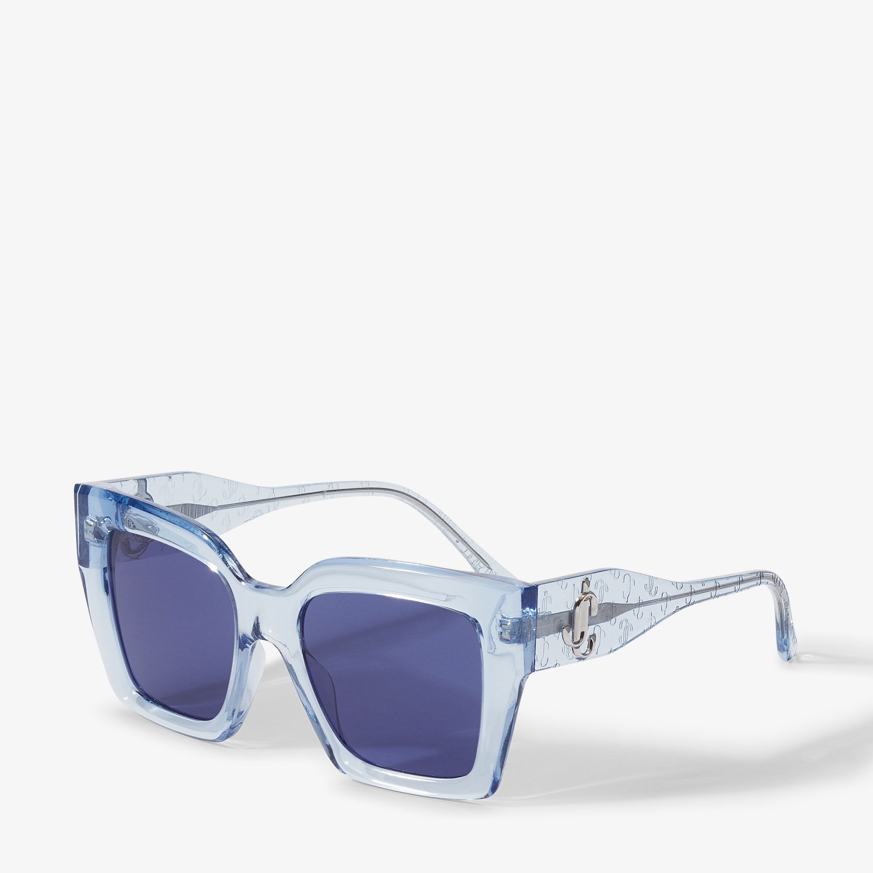 Eleni
Azure Square-Frame Sunglasses with Silver JC Emblem - 2