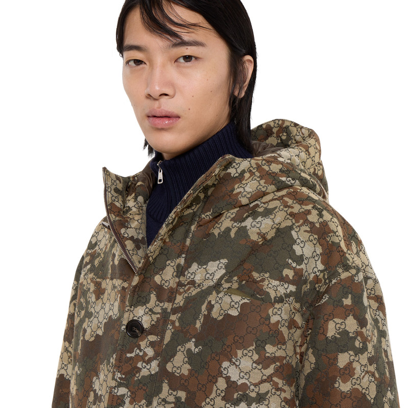 GG marbled cotton jacquard padded jacket 3
