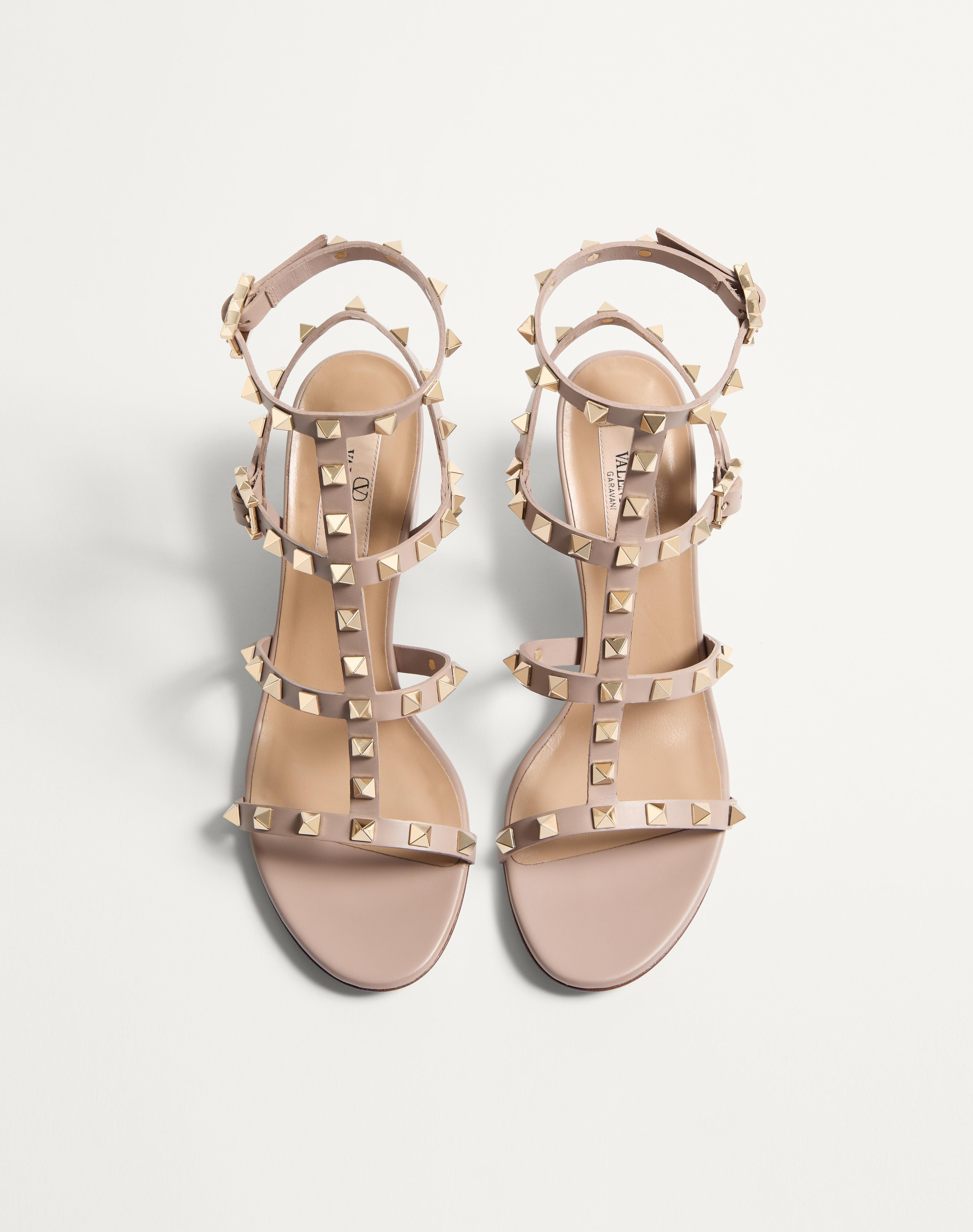 ROCKSTUD CALFSKIN ANKLE STRAP SANDAL 60 MM - 4