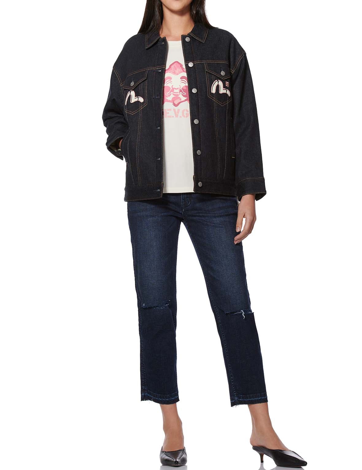 BRUSHSTROKE GODHEAD DENIM JACKET - 6