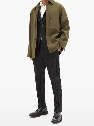 Jil Sander Oversized panelled wool-felt overshirt outlook