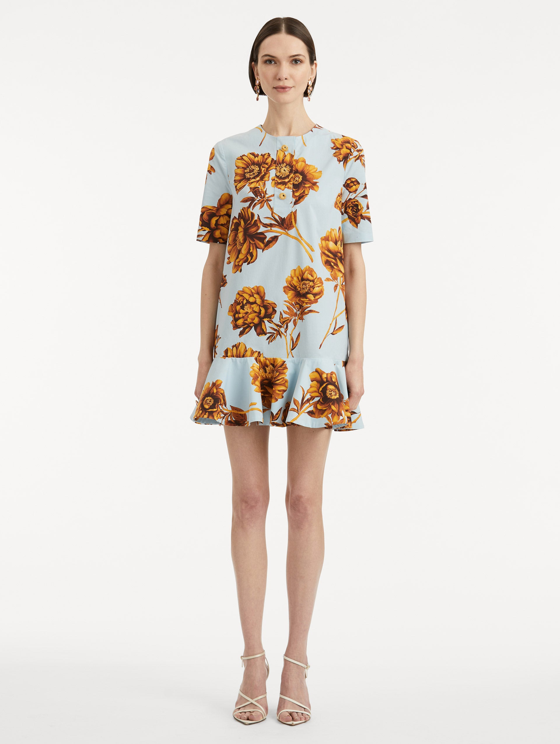 PEONY COTTON POPLIN FLOUNCE DRESS - 2