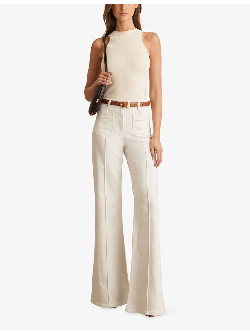 REISS Sakura Flared Patch-Pocket Stretch-Denim Jeans outlook