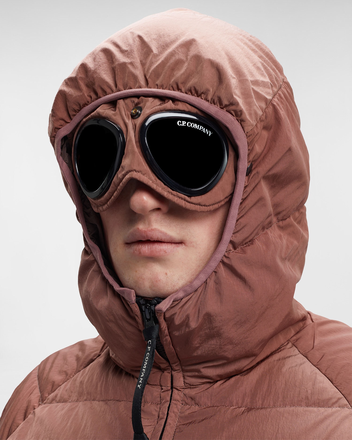 C.P. Company Eco-Chrome R Hooded Down Goggle Jacket | REVERSIBLE