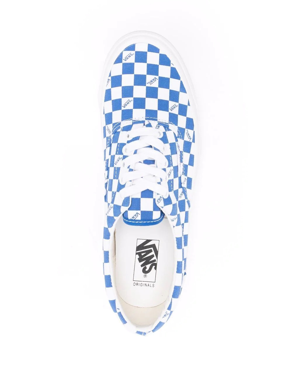 Checkerboard lace-up sneakers - 4