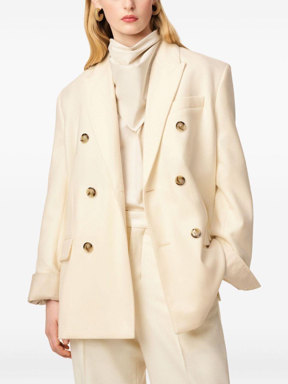Loose double-breasted wool jacket - 5