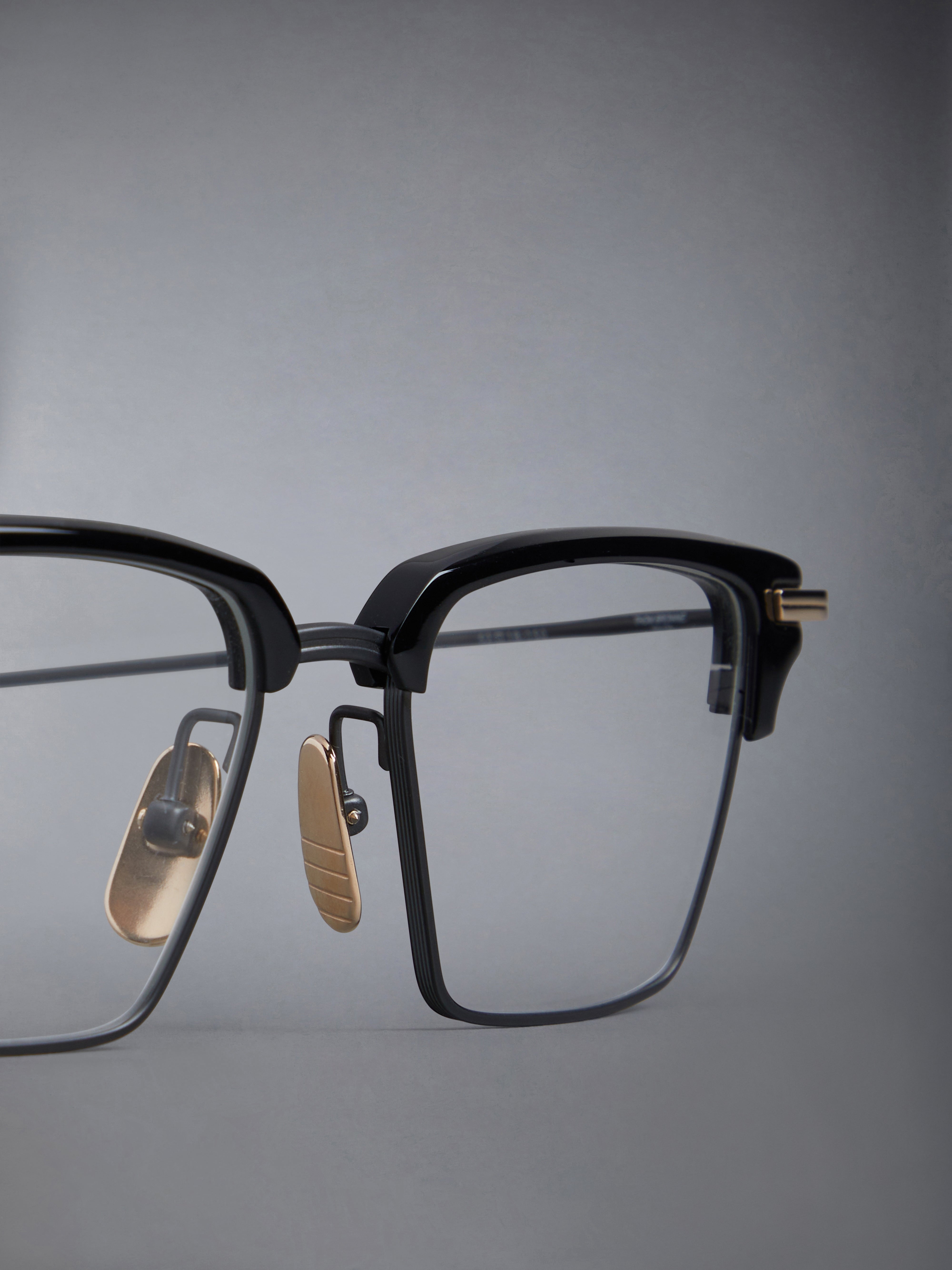ACETATE AND TITANIUM RECTANGULAR EYEGLASSES - 5