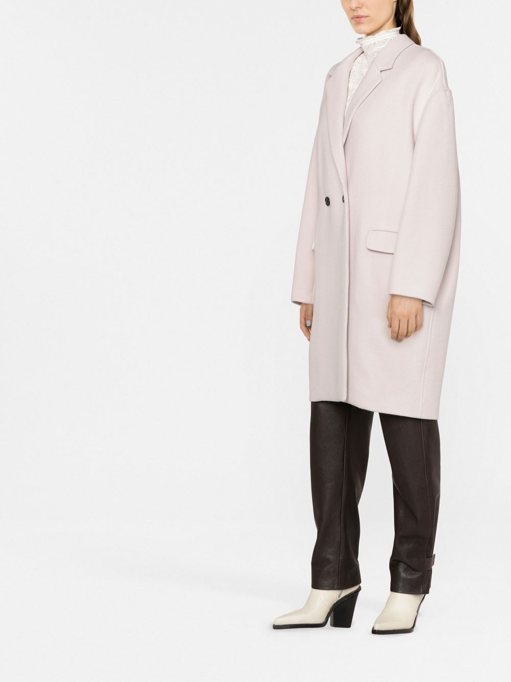 double-breasted midi coat - 4