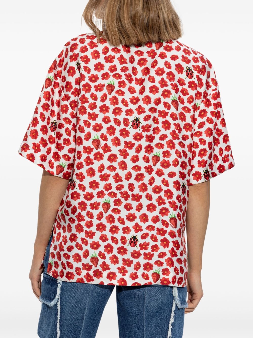 floral-print silk shirt - 4