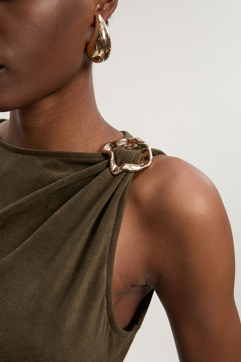 Trim Detail Brushed Textured Jersey Sleeveless Top 3