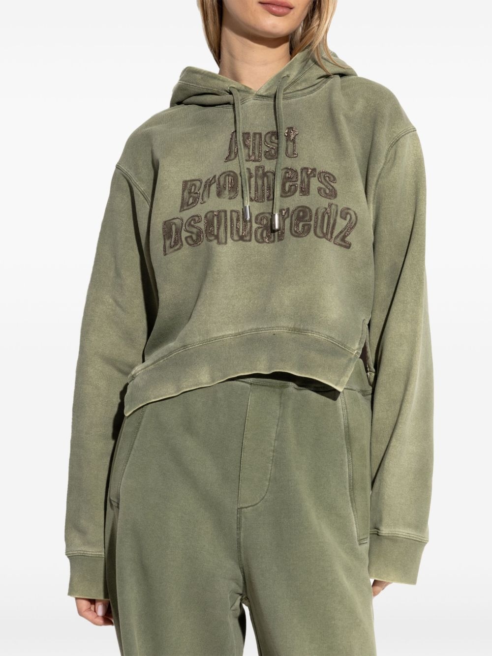 logo-embroidered hoodie - 3