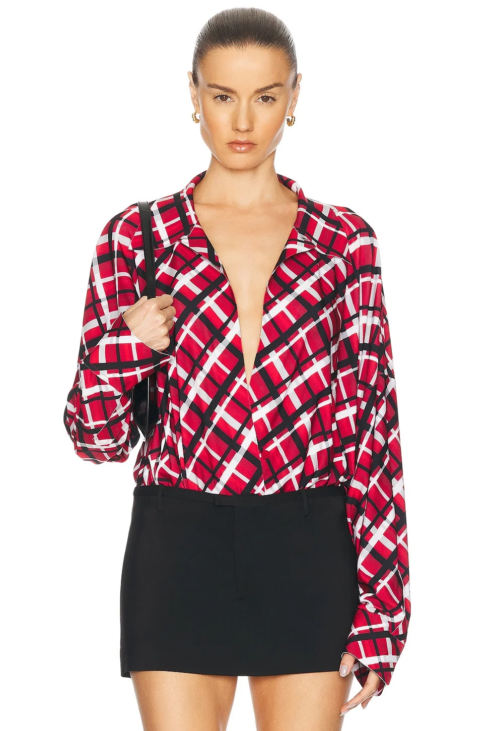 Super Oversized Boyfriend Shirt Bodysuit - 1