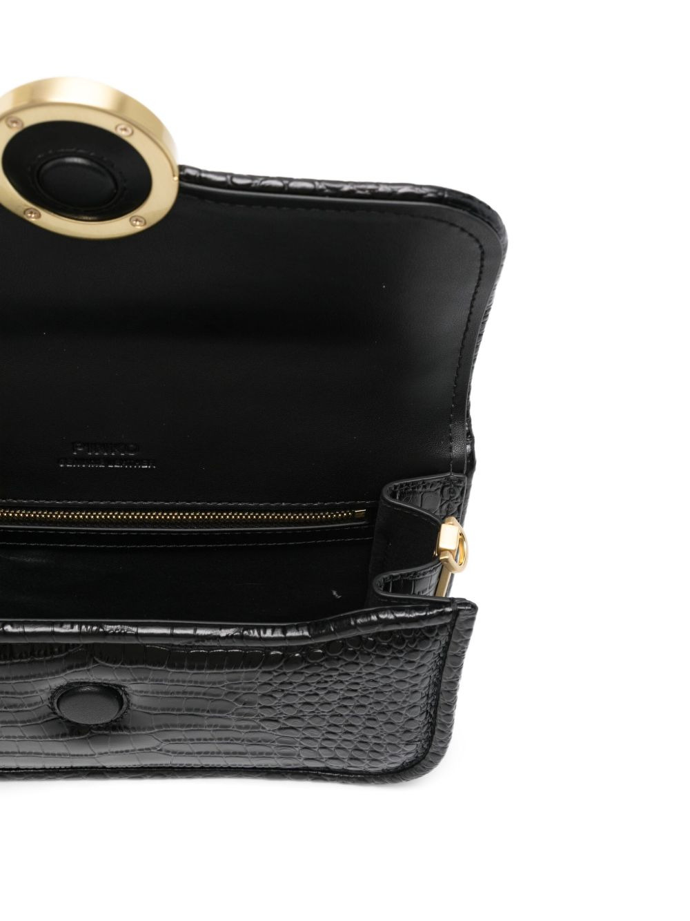 crocodile-embossed leather cross body bag - 5