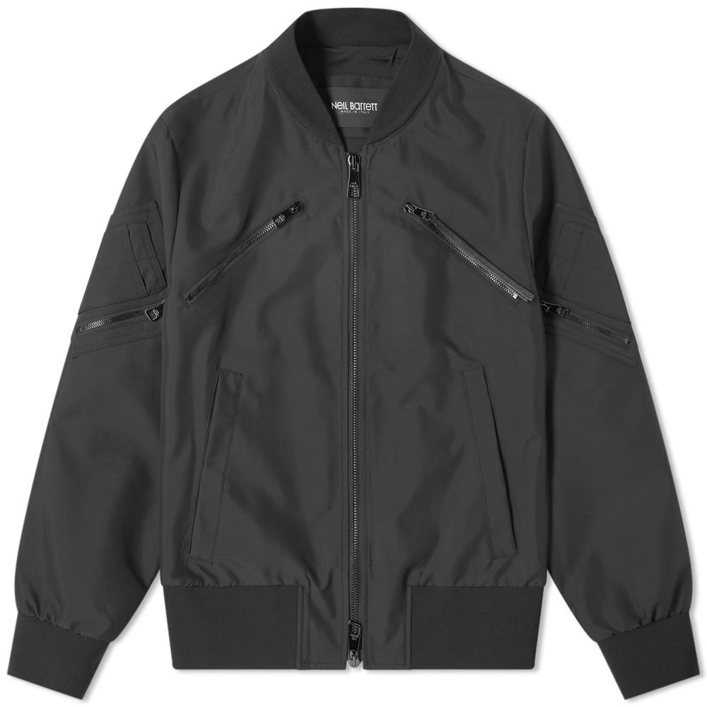 Neil Barrett Tonal Multi Zip Nylon Bomber Jacket - 1