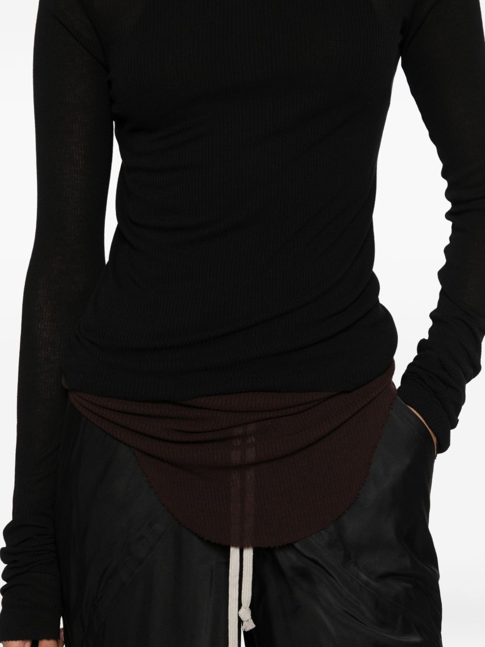 ribbed-knit long-sleeve T-shirt - 5
