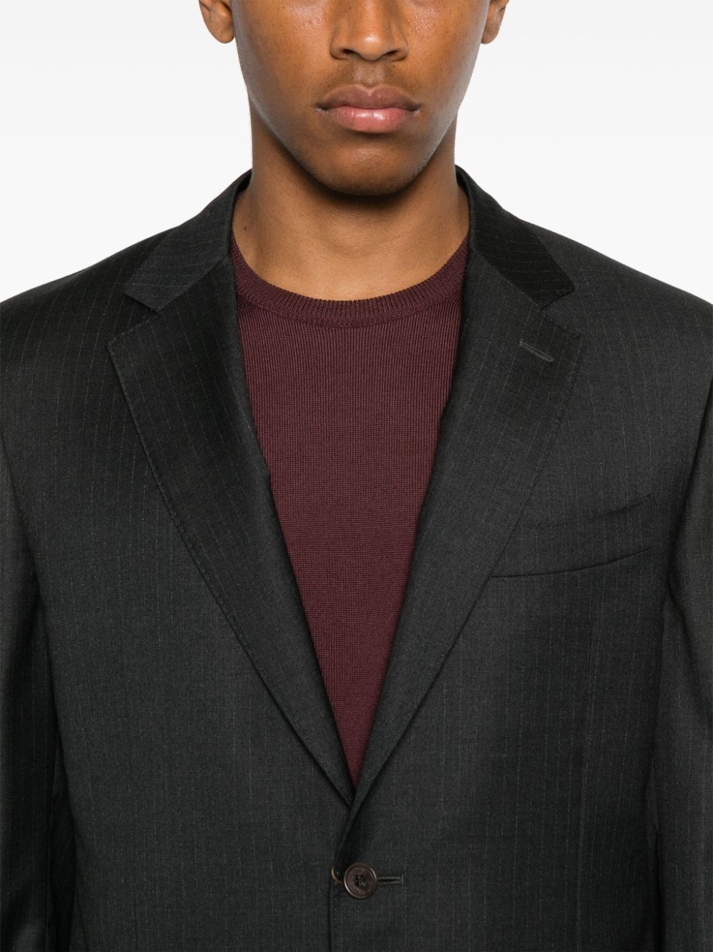 pinstriped single-breasted suit - 5