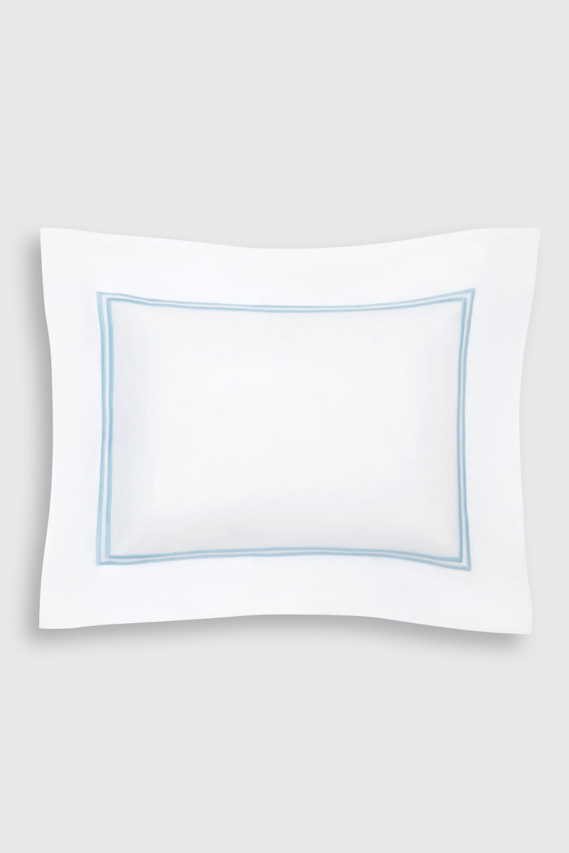 Luisa Pillow Slip in White & Blue Cotton 1