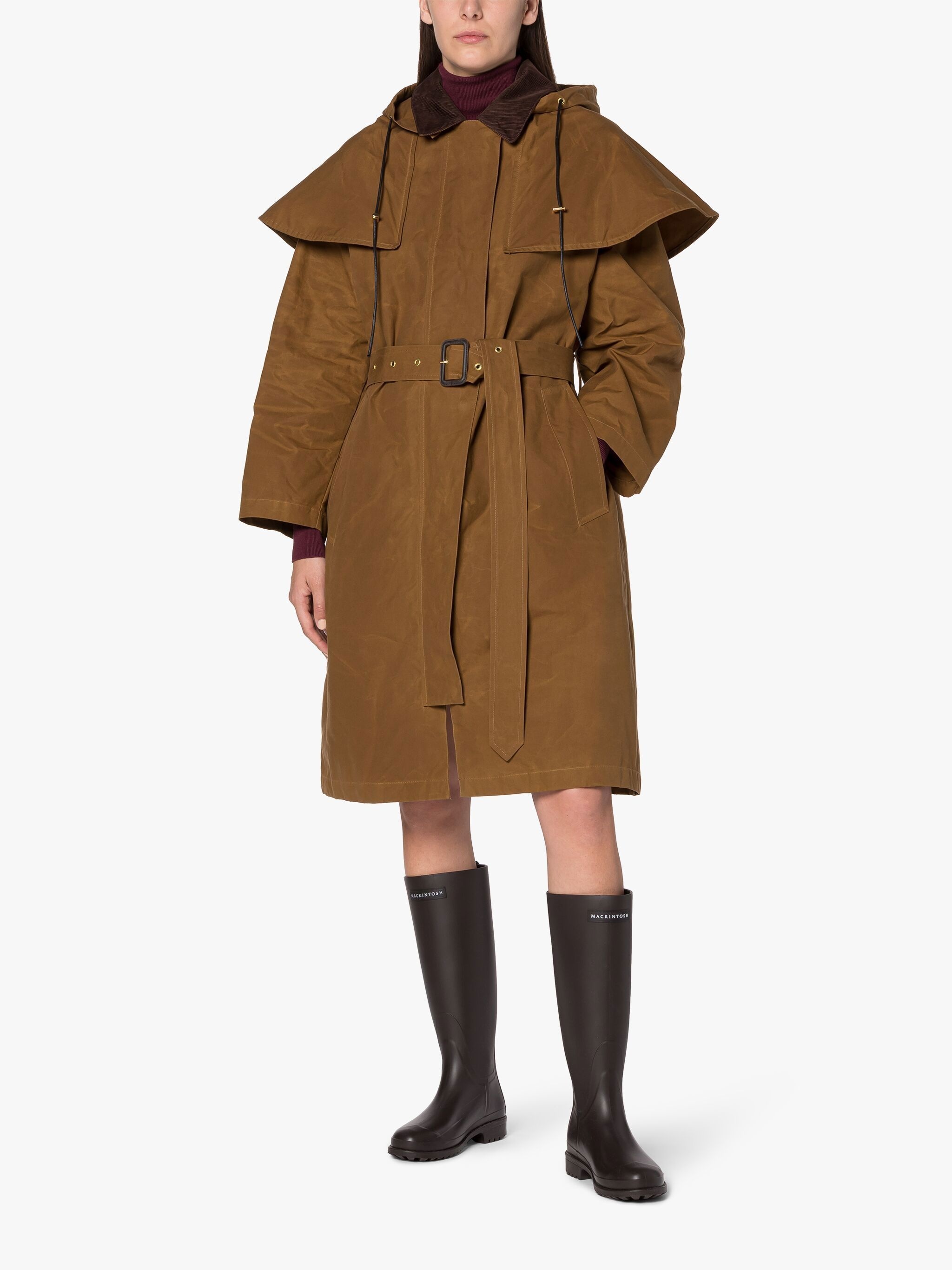 WILMA BROWN WAXED COTTON COAT - 2