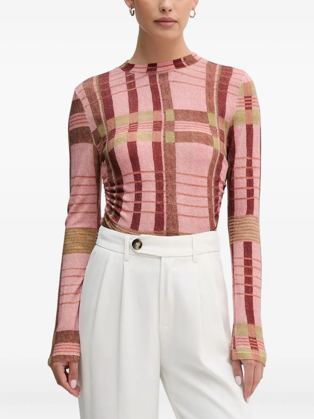 x Farm Rio plaid-pattern sweater - 1