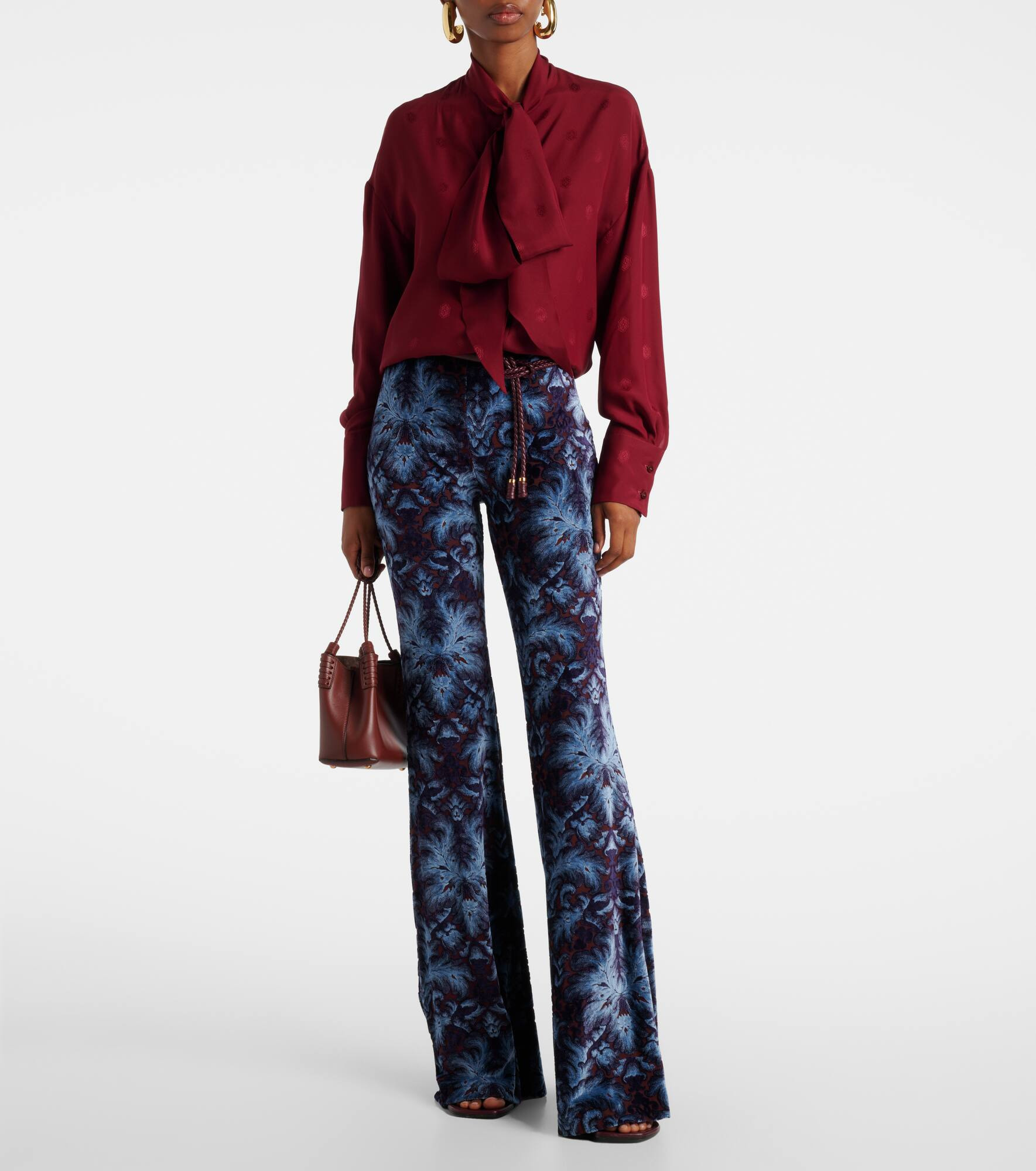 Jacquard silk crêpe de chine blouse - 2