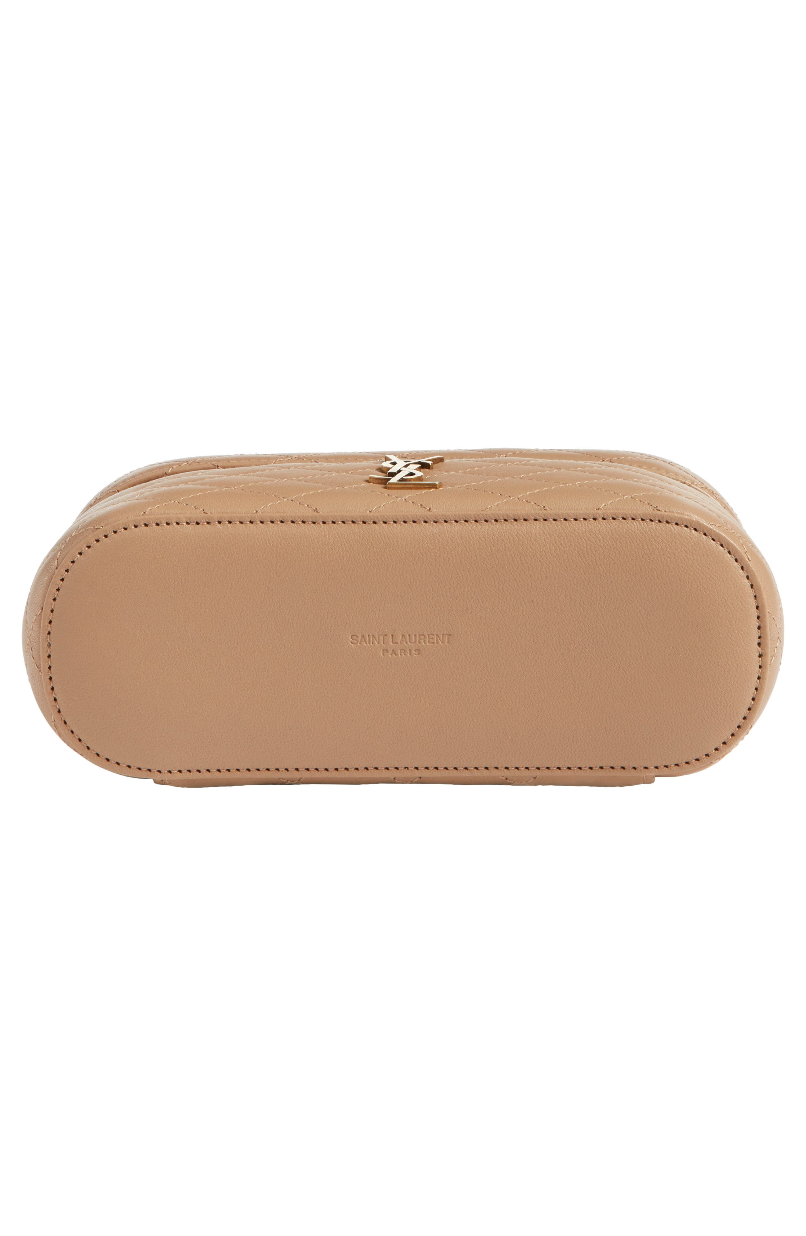 Saint Laurent Mini Gaby Quilted Leather Vanity Case in Dark Toffee at Nordstrom - 5