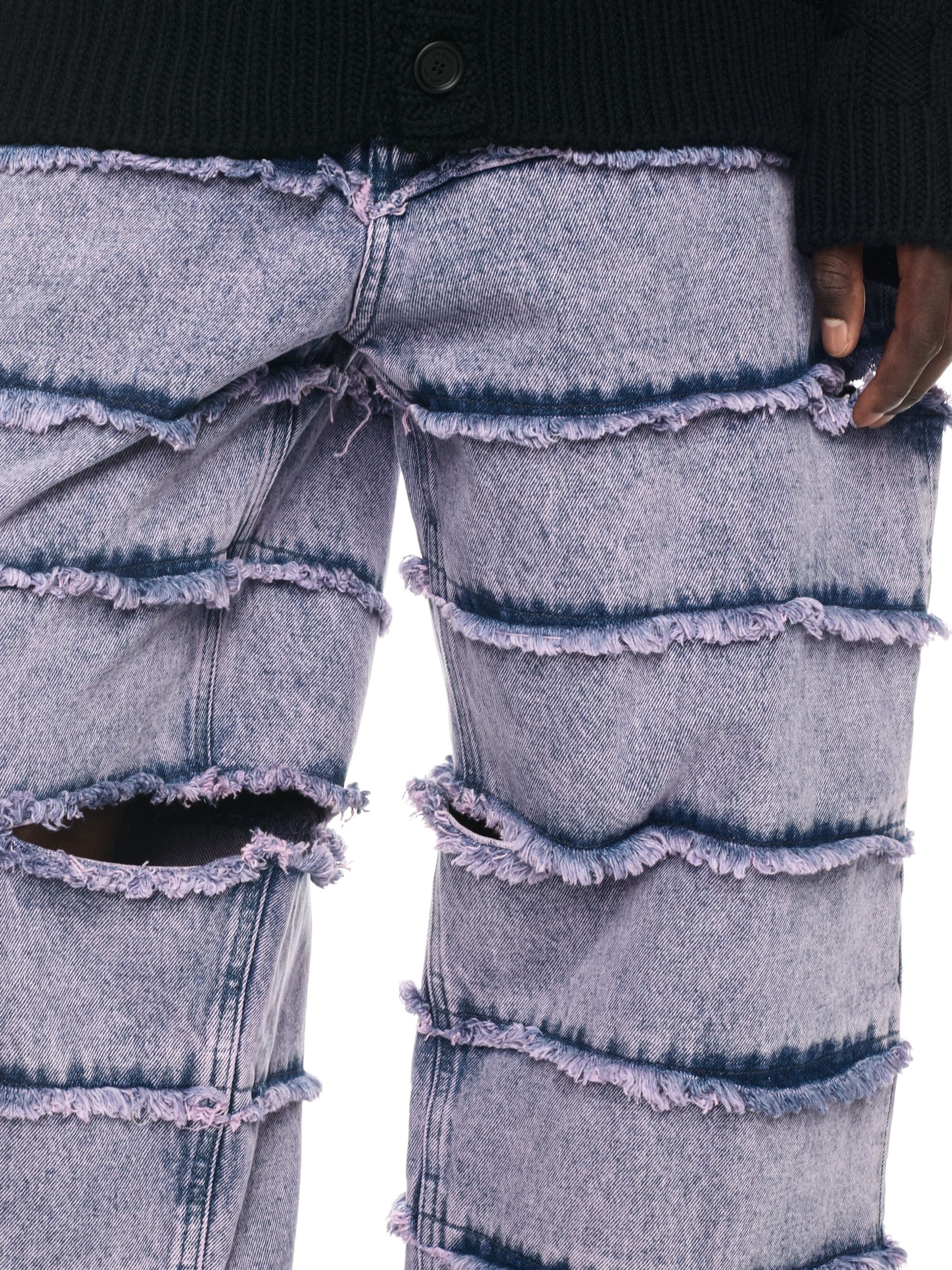 Lilac Punk Stripes Straight Jeans - 5
