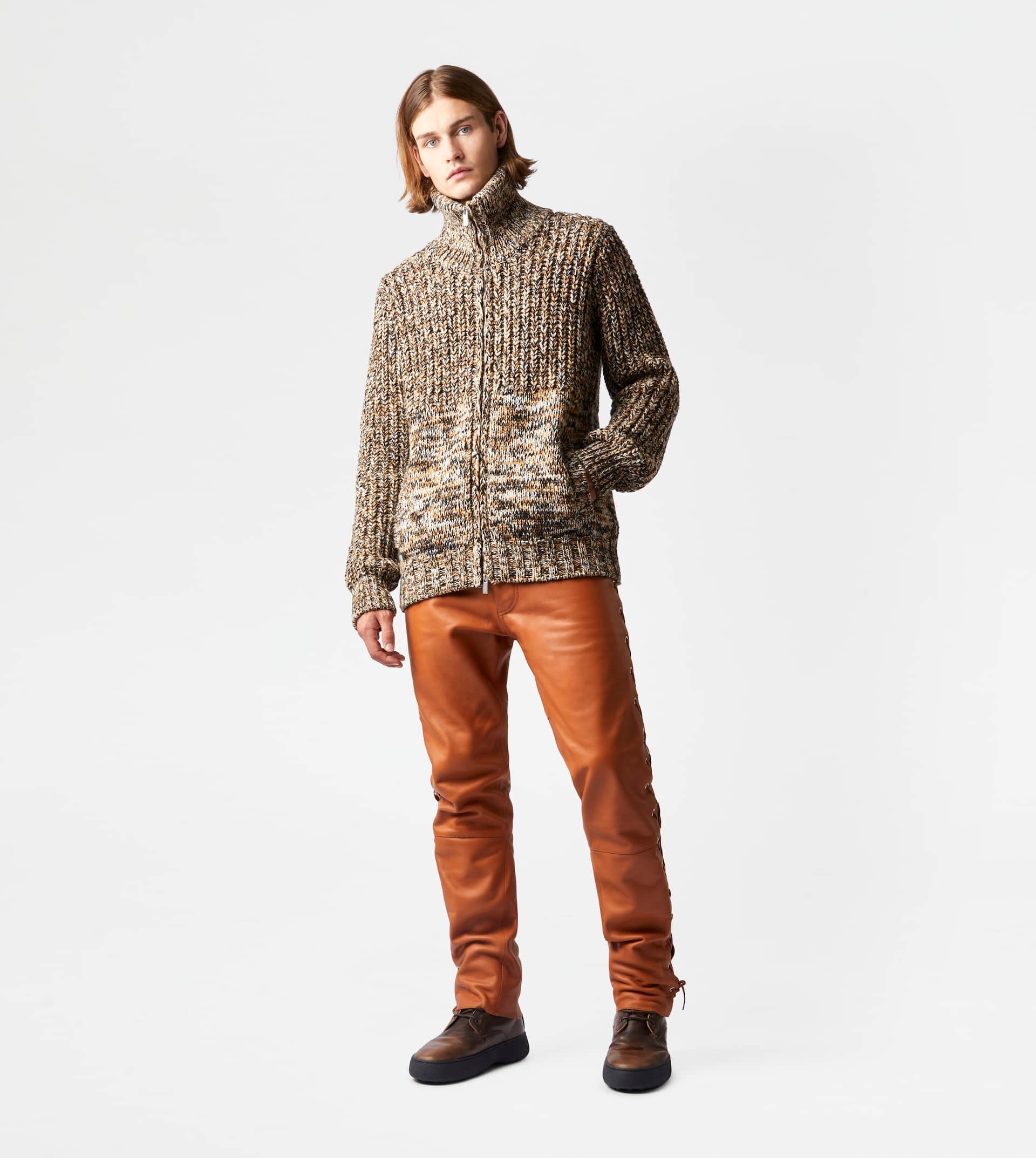 MOULINÉ ZIPPED CARDIGAN - BROWN - 2