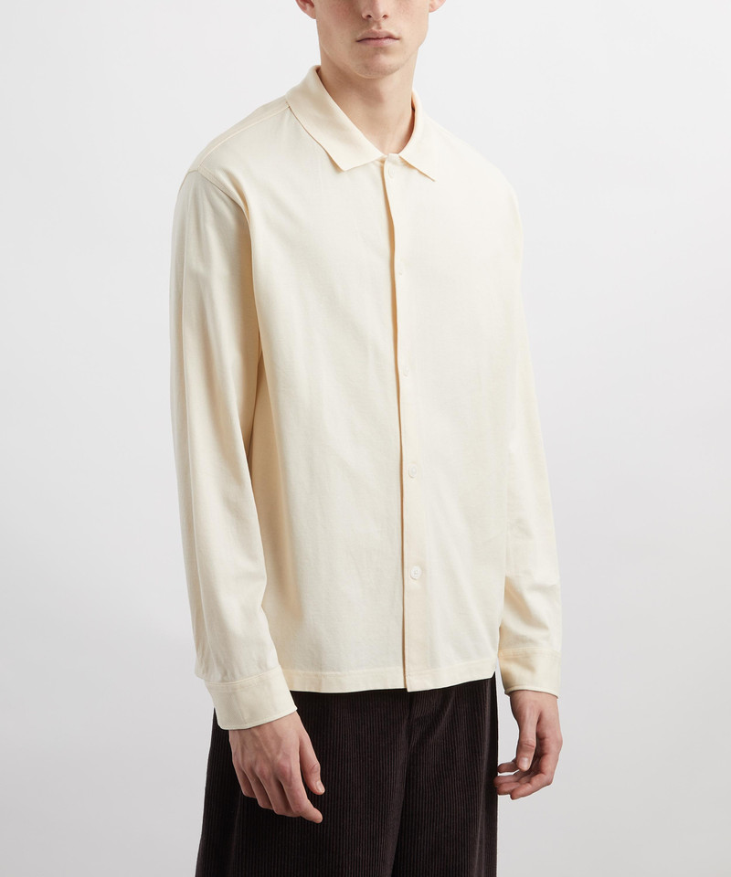 FRAME Cream Button-Down Piqué Shirt outlook