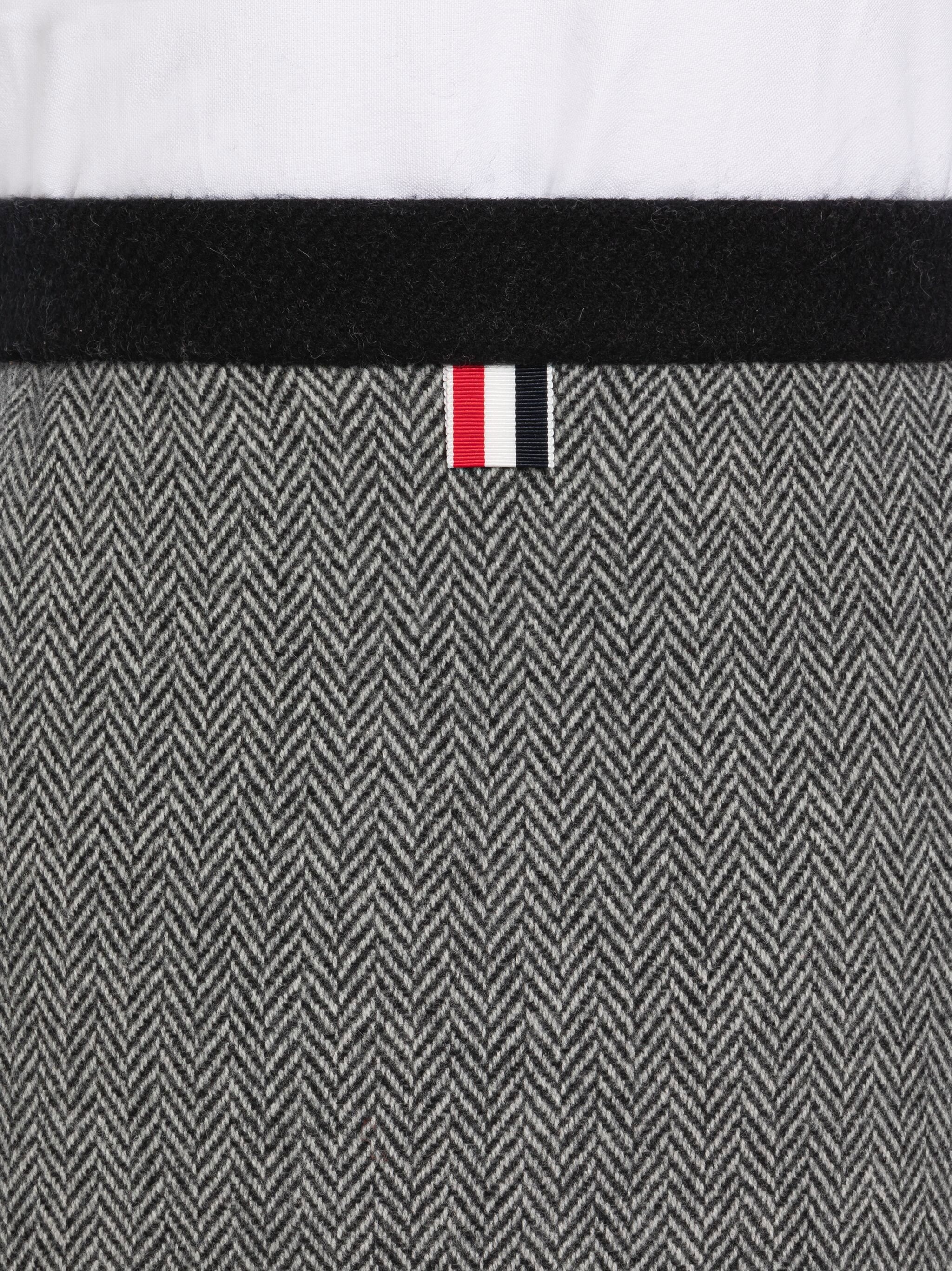 Double Face Wool Herringbone Reversible Mini Wrap Skirt - 6