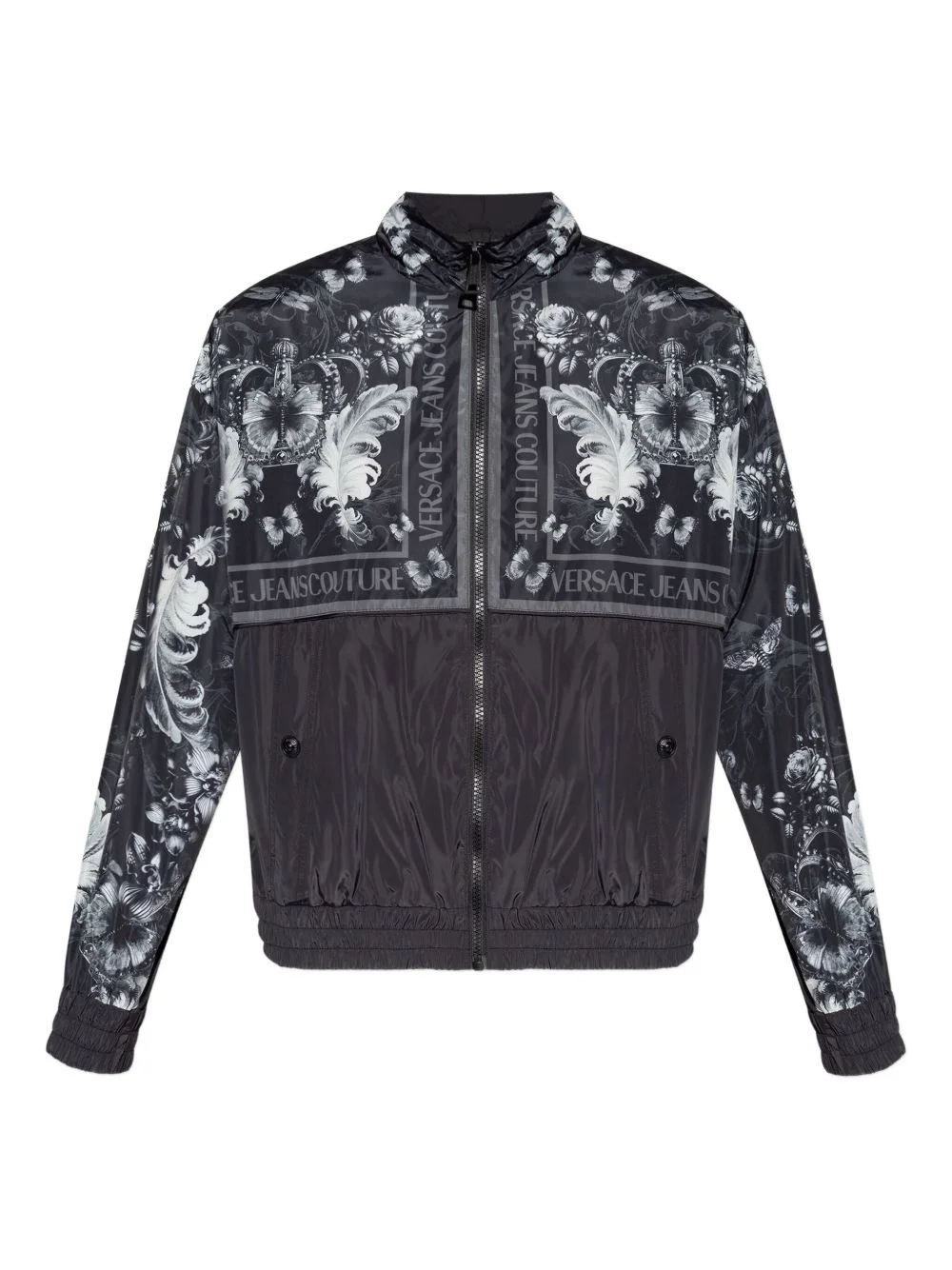 baroque-print zip-up jacket - 1