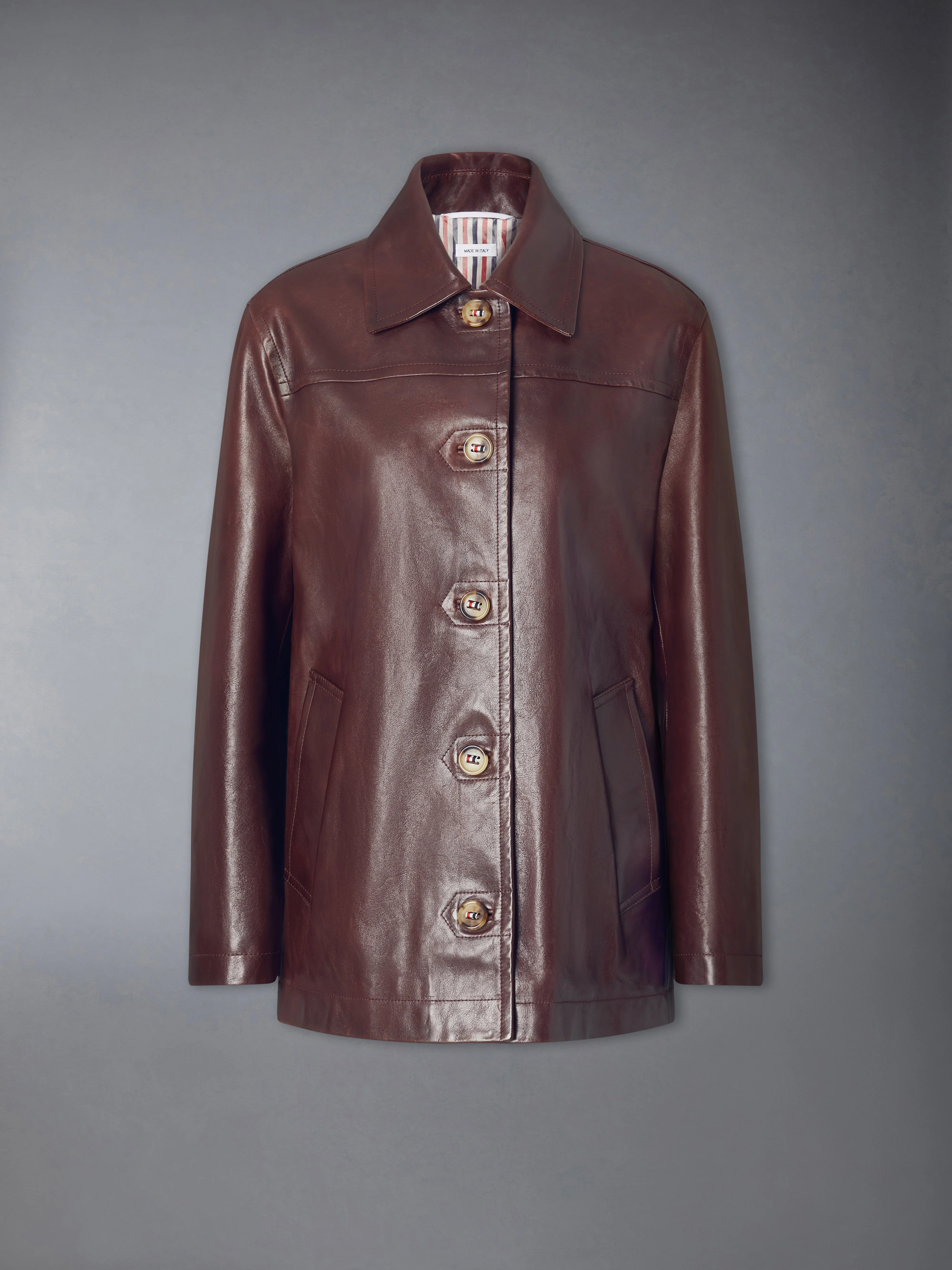 LEATHER DOCKSIDE COAT - 1