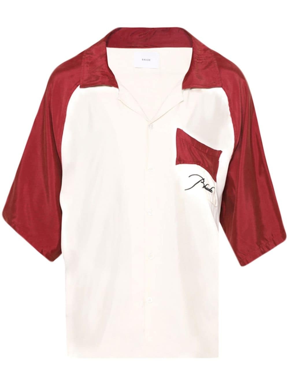 logo-embroidered cotton shirt - 1