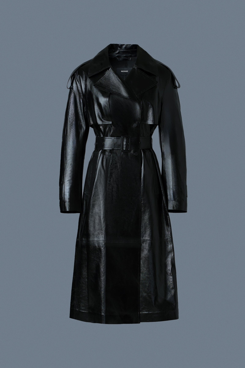 CARMELA Leather Trench with Belt - 1