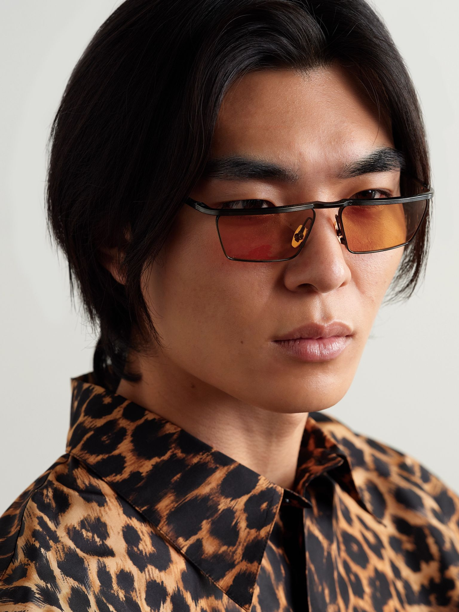 Bogart Rectangular-Frame Metal Sunglasses Black - 2