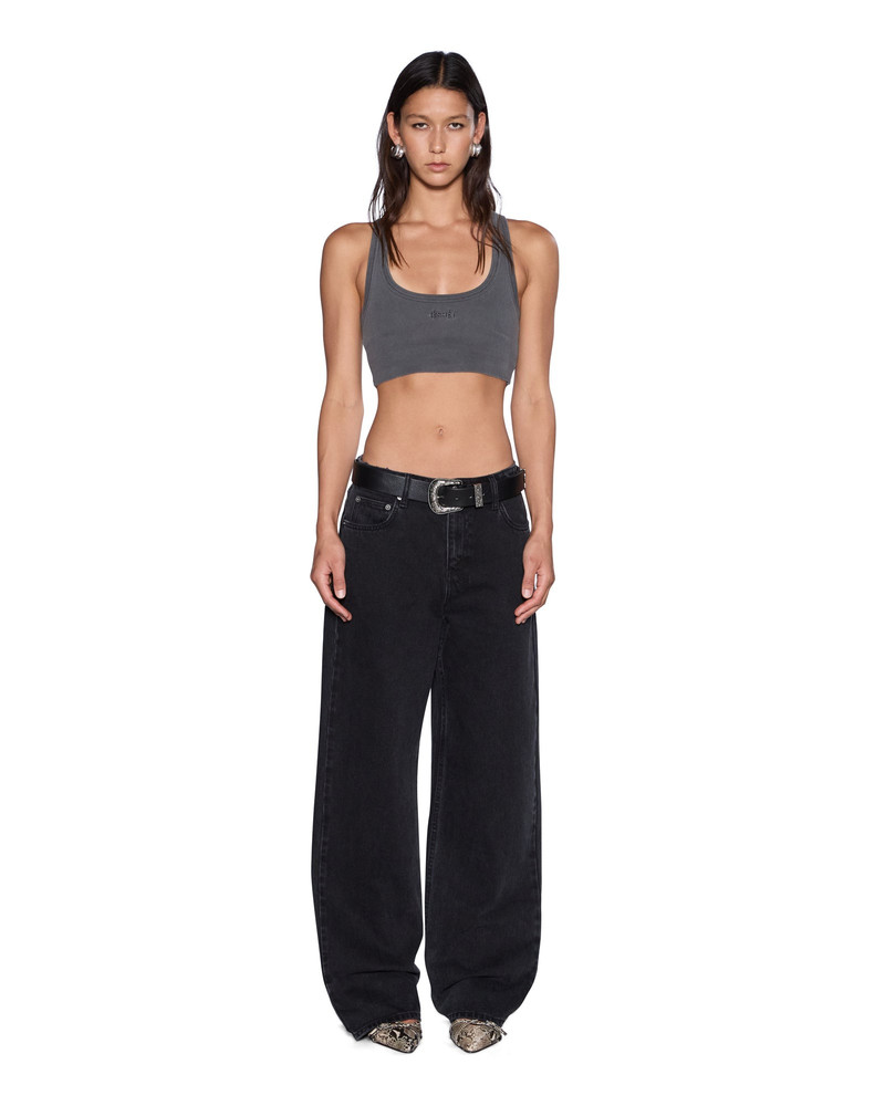 Ksubi 1999 ORIGIN CROPPED TANK CHARCOAL outlook