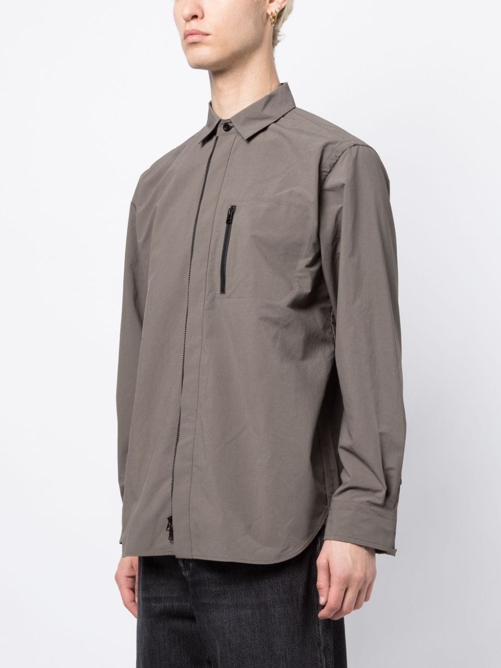 zip-up long-sleeve shirt - 3