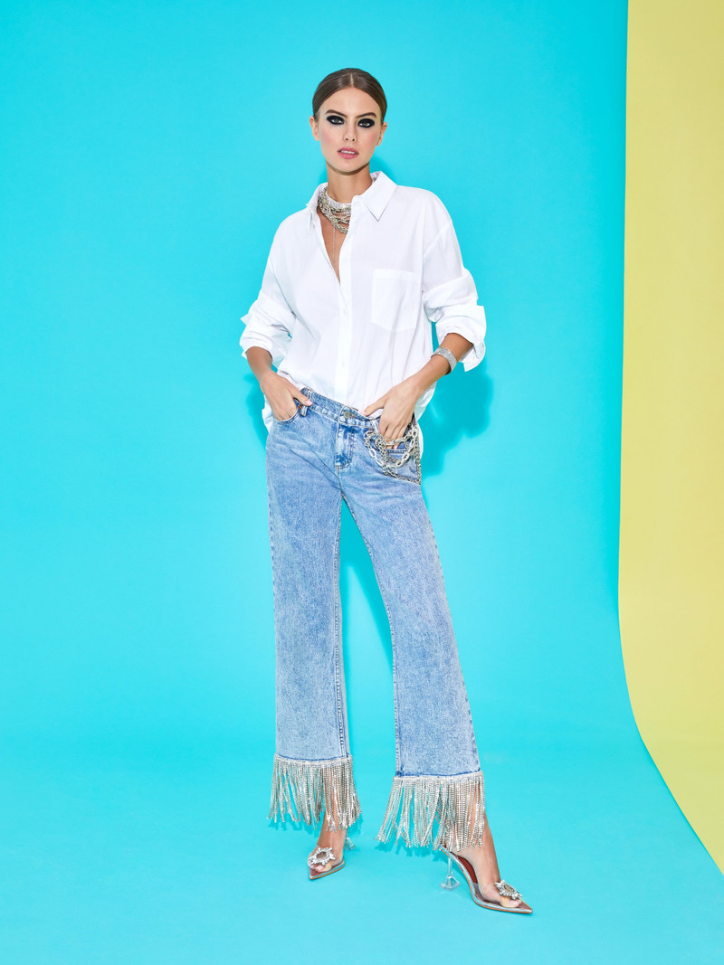 AMAZING HIGH RISE EMBELLISHED HEM BOYFRIEND JEAN 7