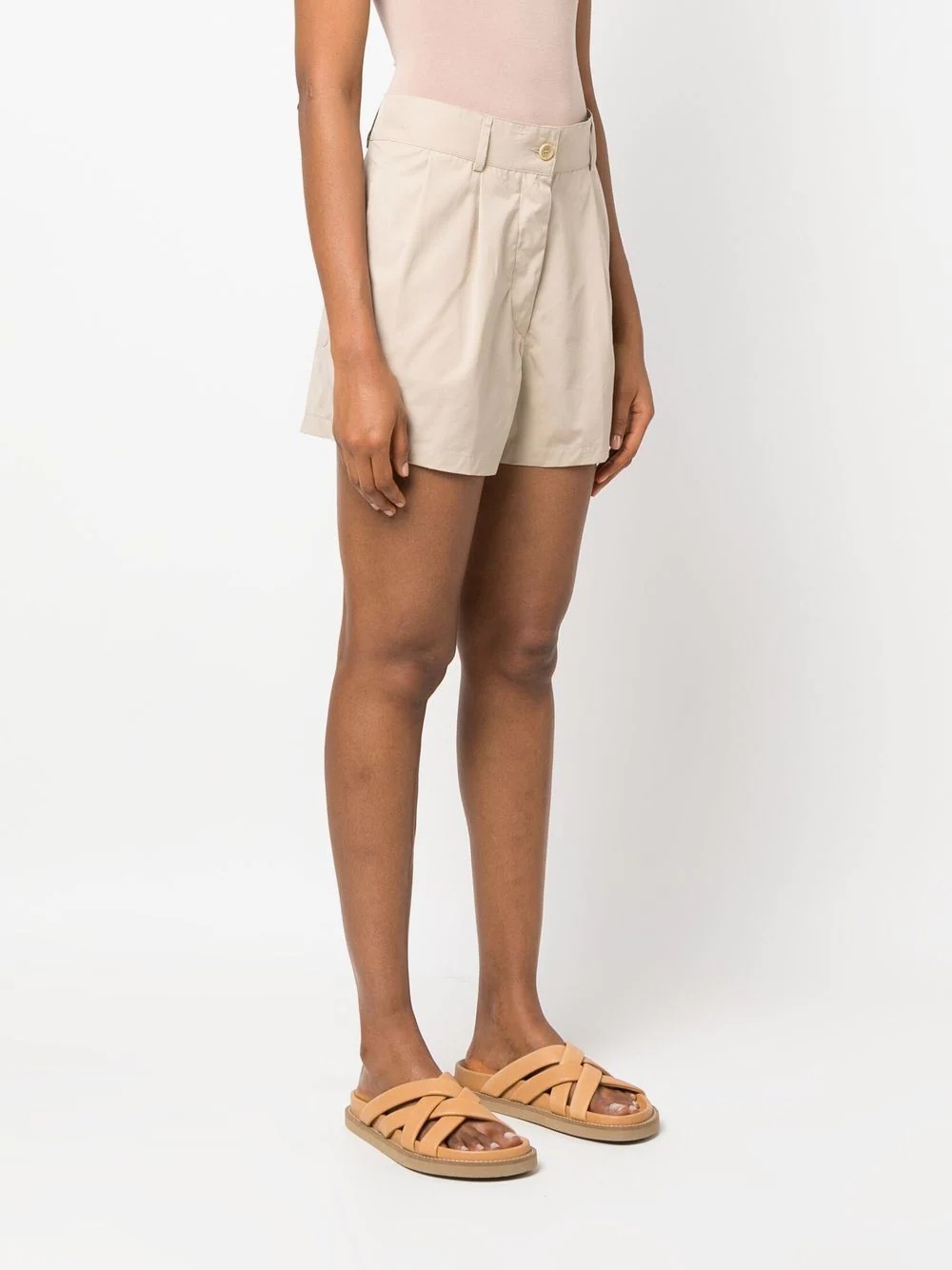 cotton high-waisted shorts - 3