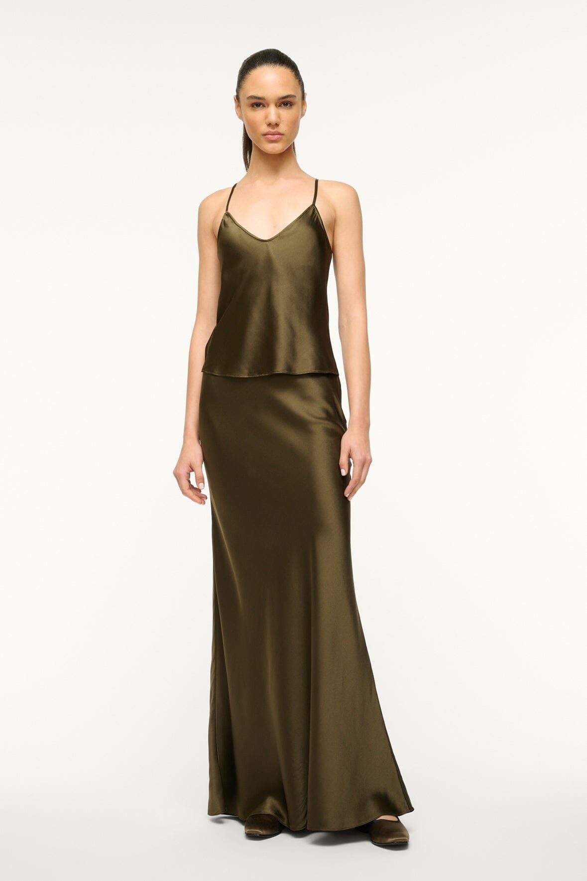 STAUD DURAND SILK CAMI WOODLAND - 4