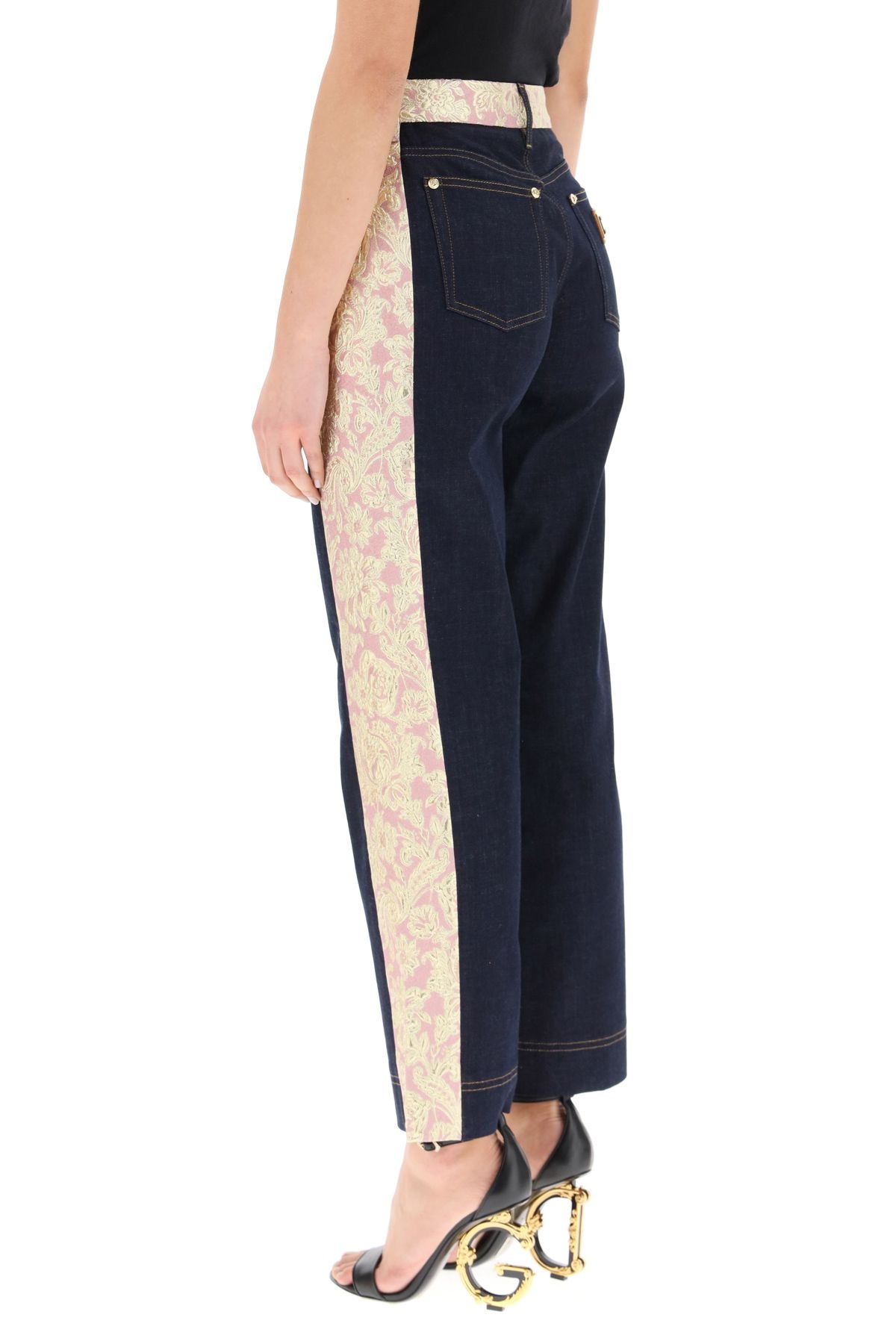 JEANS WITH BROCADE BANDS - 4