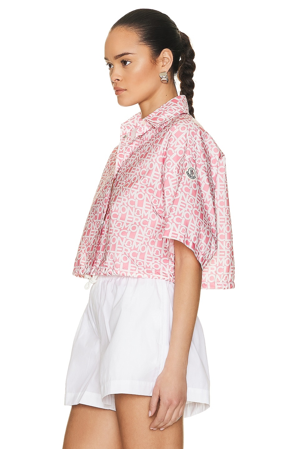 Cropped Logo Print Short Sleeve Shirt - 3