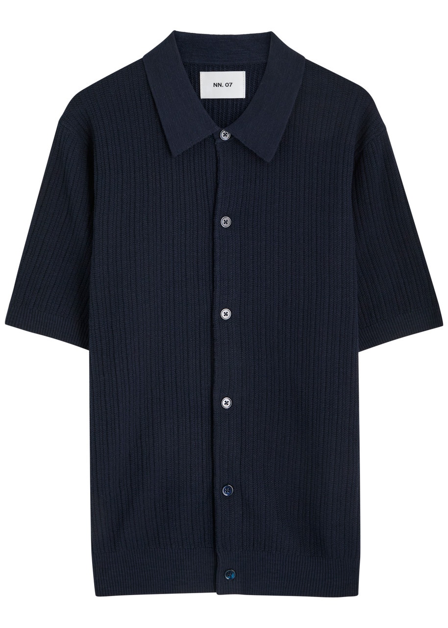 NN07 Nolan Ribbed Cotton-knit Cardigan - 1