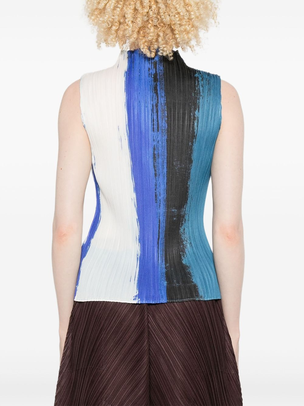 pleated paint-effect tank top - 4